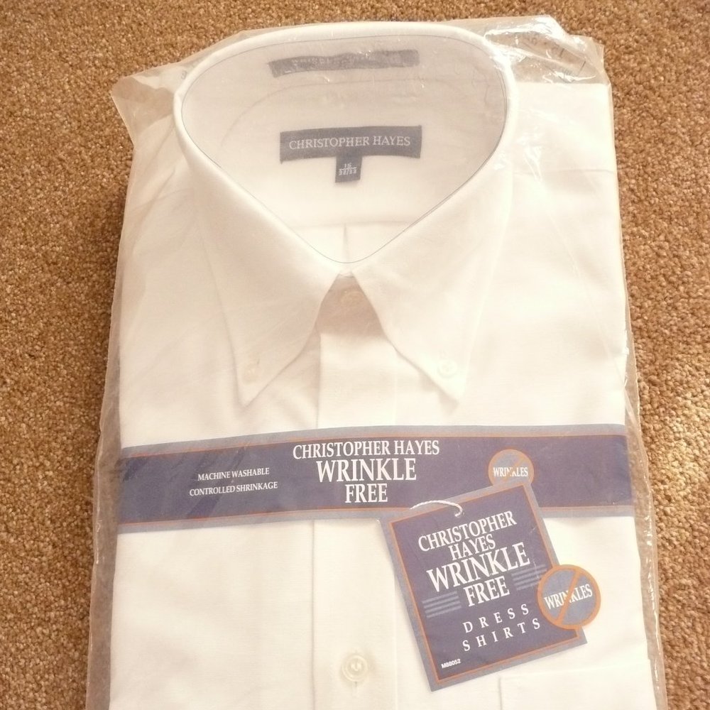 new vintage men's c.h.dress shirt white 15 32,3